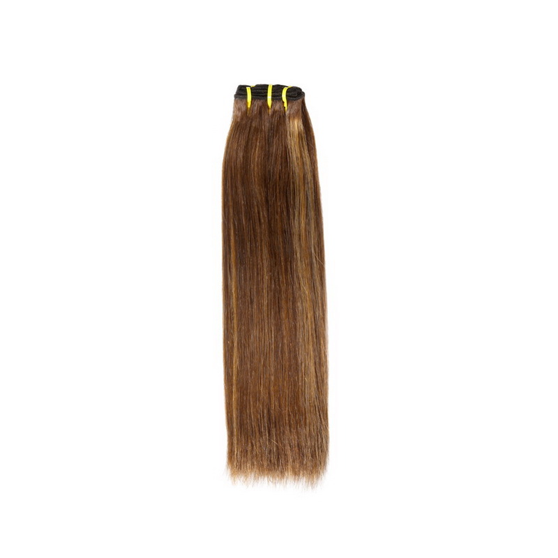 Piano Color #4/27 Double Drawn Virgin Human Hair Straight Bundles With 4x4 Lace Closure - 图片 3